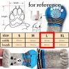 4 Pcs Knit Dog Socks Cat Socks Dog Paw Protection for Indoor Wear, Pink Red Hearts