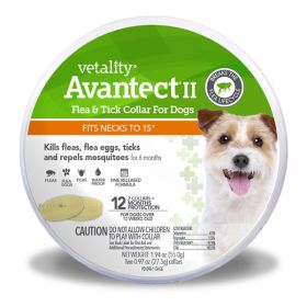 Vetality Avantect II Flea and Tick Collar for Dogs 15in 2ct