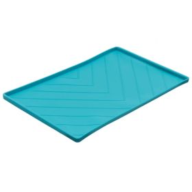 Messy Mutts Dog Silicone Mat Metal Rods Blue Large