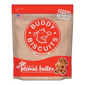 Cloud Star Grain-Free Soft and Chewy Buddy Biscuits With Homestyle Peanut Butter Dog Treats; 5-Oz. Bag