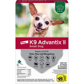 K9 Advantix II Dog Small Green 6-Pack