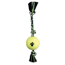 Mammoth Pet Products 3 Knot Tug Dog toy w-4in Tennis Ball 3 Knots Rope with Tennis Ball Multi-Color 24 in Large