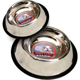 Loving Pets Traditional No-Tip Stainless Steel Dog Bowl Silver 32 Ounces