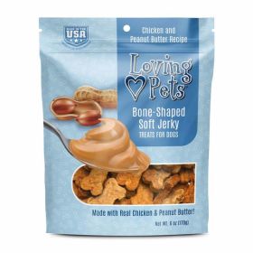 Loving Pets BoneShaped Soft Jerky Dog Treat Chicken Peanut Butter; 1ea-6 oz